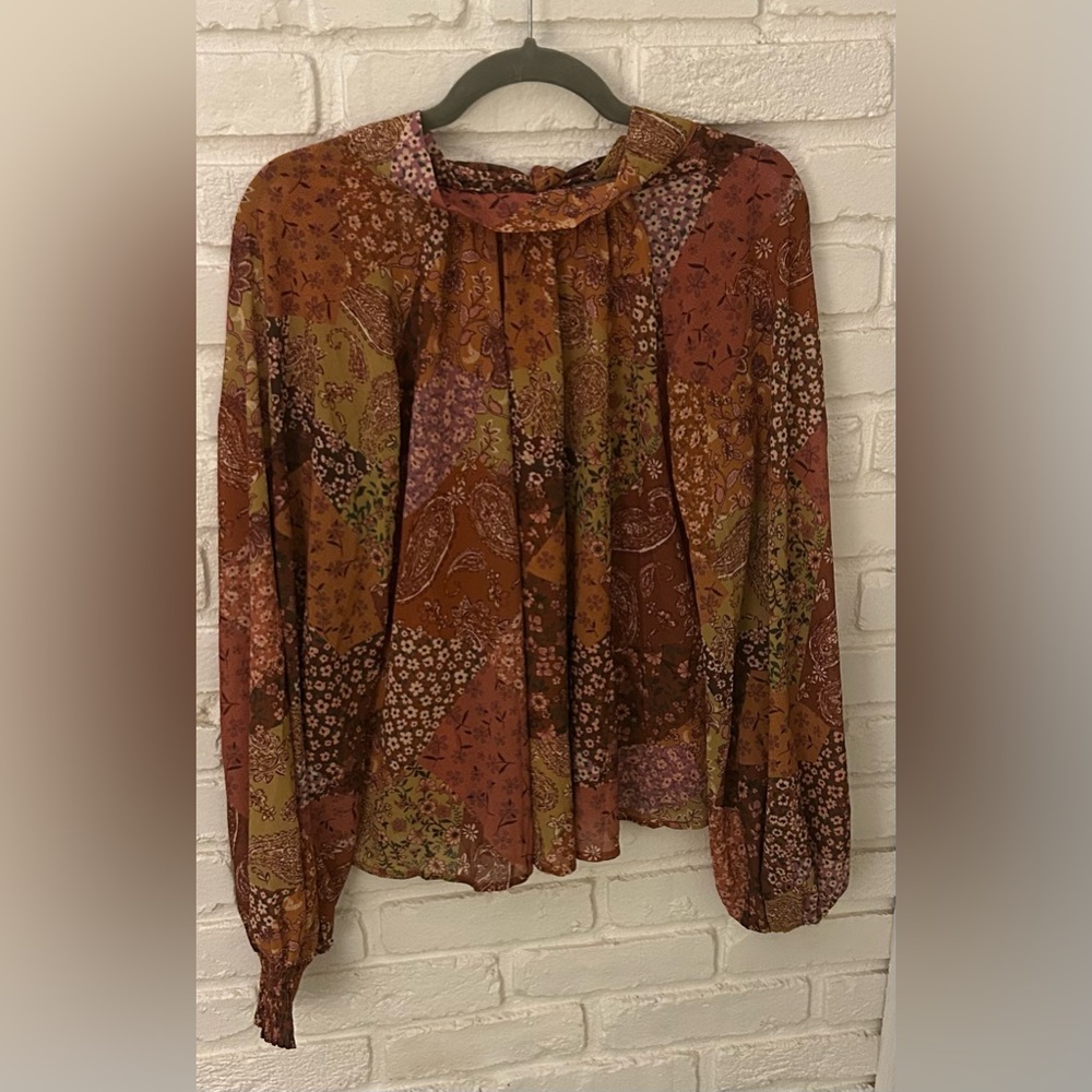 Aura High Neck Tie Shirt